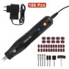 Mini Corded Rotary Power Tool Set of 186Pcs Electric Detail Sander Grinding Pen Small Drill Kit Engraver with 5 Speeds for Sanding Polishing Drilling