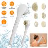 Electric Bath Brush Body Scrubber Rechargeable Massaging Spin Brush with 6 Shower Brush Heads 3 Rotating Modes Extended Handle