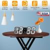 3D LED Digital Wall Clock Sound Control Table Desk Alarm Clock w/ 3 Auto Adjustable Brightness Snooze Date Temperature 12/24Hr Time Display For Office