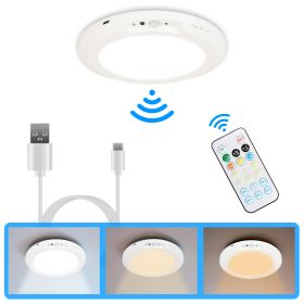 Magnetic Flush Ceiling Light Rechargeable Motion Sensor Ceiling Light Wireless Ceiling Light with Timer Remote Stepless Dimmable for Closet Stairs Gar