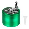 Herb Spice Tobacco Grinder 2.5-inch 4-Piece Zinc Alloy Hand Crank Crusher Kitchen Mill with Pollen Scraper