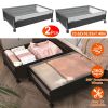 2Pcs Under Bed Storage Containers with 360° Rotatable Wheels Visible Dustproof Cover Under Bed Drawer with Clear Window Bedroom Storage Organizer