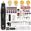 Mini Corded Rotary Power Tool Set of 186Pcs Electric Detail Sander Grinding Pen Small Drill Kit Engraver with 5 Speeds for Sanding Polishing Drilling