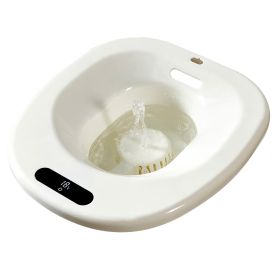 Electric Sitz Bath Tub Sits Bath Soak Pan Salts Bowl Postpartum Care Basin for Toilet Seat with 2-Level Water Flow Water Temperature Display 1500mAh B