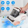 16000PA Double-Cup Bed Vacuum Cleaner 500W Mattress Handheld Vacuum Dust Mites Remover with Heating Function for Bed Sofa Rug