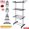 Clothes Drying Rack Rolling Collapsible Laundry Dryer Hanger Stand Rail Shelve
Wardrobe Clothing Drying Racks w/ Dual Side Wings
