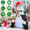 5.9FT Christmas Inflatable Outdoor Decoration Snowman Penguin Blow Up Yard Decoration with LED Light Built-in Air Blower for Winter Holiday Xmas Garde