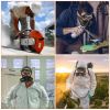 Respirator Mask Anti-Dust Industrial Gas Mask Paint Chemical Spray Protective Mask w/Goggles Dual Filter Cartridge