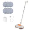 Dual Motor Cordless Spin Mop Self-Propelled Floor Cleaner with 6 Microfiber Pads 2 Speeds 900ML Water Tank One Click Spraying Headlight for Multiple F