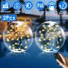 2Pcs Floating Pool Lights 14in Solar Powered Pool Balls IP68 Waterproof Inflatable Pool Decoration Lights with Remote Control 3 Light Modes Timer Adju