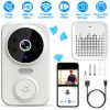 WiFi Security Doorbell Camera with Volume Adjustable Wireless Chime 1080P Camera Night Vision 2-Way Audio Free Cloud Storage