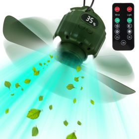 Portable Camping Ceiling LED Fan 5200mAh USB Battery Powered Hanging Tent Lantern Fan Power Bank with 3 Fan Speed 3 Light Brightness Smart Timer Displ