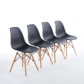 BLACK chair,set of 4,KD leg,plastic seat