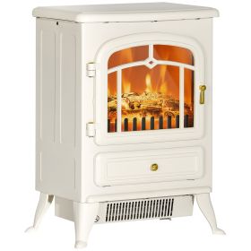 HOMCOM 22" Electric Fireplace Heater, Freestanding Fire Place Stove with Realistic LED Flames and Logs, and Overheating Protection, 750W/1500W, B