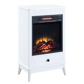 White Fireplace with 1 Drawer