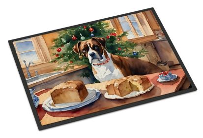 NEW Boxer Christmas Cookies Doormat Front Door Mat Indoor Outdoor Rugs for Entryway, Non Slip Washable Low Pile, 18H X 27W