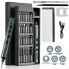 70 In 1 3.7V Mini Electric Screwdriver Kit Rechargeable Magnetic Repair Tool Kit with 5 Torque Settings 64 S2 Precision Bits 4 LED Lights for Phone Ca