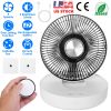 Foldable Rechargeable LED Desk Fan Wall Mounted Fan with Magnetic Remote Hanging Oscillating Fan with 4 Speeds 2 Brightness Time Setting Automatic Rot