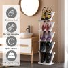 8 Tier Vertical Shoe Rack Narrow Free Standing Storage Organizer for Entryway Space-Saving Stackable Shoe Holder Corner Shoe Tower For Entryway Bedroo