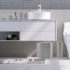 8Pcs Bathroom Accessories Set Bathroom Holder Set with Soap Dispenser Toothbrush Holder Cup Soap Dish Toilet Cleaning Brush Trash Can Qtip Holder Vani