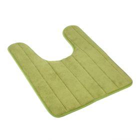 U Shaped Bathroom Rugs Contour Non-slip Toilet Mat Absorbent Cozy Velvet Floor Mat 23.62 x 19.69in (Option: PGreen)