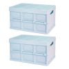 2Pcs 30L Collapsible Storage Bins With Dustproof Lid Waterproof Interior Bag Handle Stackable Storage Box Container Utility Organizer Crate For Campin