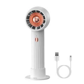 Portable Handheld Fan Rechargeable Pocket Personal Fan Quiet Desk Phone Holder Fan with 3 Speeds Removable Base for Commute Office Outdoor Indoor (Option: White)