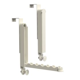 2Pcs Over The Door Hanger Hooks For Clothes Foldable Clothes Drying Rack For Laundry Coats Towels Portable Clothing Hanger Hook For 1.81In Thickness D (Option: White)