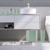 8Pcs Bathroom Accessories Set Bathroom Holder Set with Soap Dispenser Toothbrush Holder Cup Soap Dish Toilet Cleaning Brush Trash Can Qtip Holder Vani