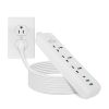 Power Strip with 5.9FT Extension Cord 3 AC Outlets and 2 USB A Ports 1 USB C Port 2500W Wall Mount Outlet Extender For Home Office Dorm Travel