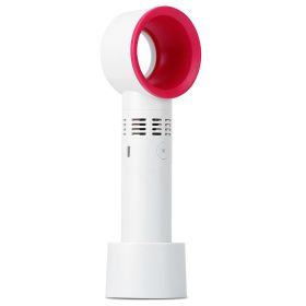 Portable Handheld Bladeless Fan Rechargeable Cooling USB Fan Desktop Use Fan w/ 3 Gears LED Indicator Cooling Fan (Option: White)