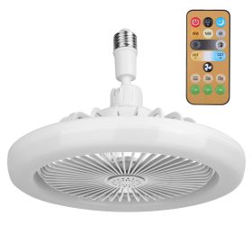 Ceiling Fan With Lights Remote Control 9.44in E27 Socket Fanlight with Dimmable Dimming Light Color Brightness 3 Fan Speed Timer Function (Option: White)