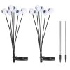 2Packs Solar Scary Eyeballs Lights Outdoor Halloween Decoration Swaying Light Halloween Path Lights Ornaments with Total 12LED IP65 Waterproof for Yar