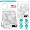 Mini Desktop Cooling Fan Rechargeable Battery Powered Personal Fan Speed Adjustment Strong Airflow Quiet Travel Fan with LCD Display for Home Office T