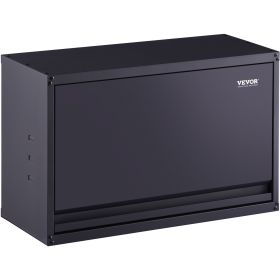 VEVOR Metal Storage Cabinet, 120lbs Load Capacity Per Shelf, 20Tall Wall-Mounted Powder-Coating Steel Garage Cabinet With Adjustable Shelf, Press (Color: Black)