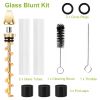 Glass Blunt Pipe Twisty 7-in-1 Grinder Blunt Kit w/ Smoking Metal Tip Cleaning Brush
