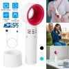 Portable Handheld Bladeless Fan Rechargeable Cooling USB Fan Desktop Use Fan w/ 3 Gears LED Indicator Cooling Fan