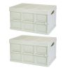 2Pcs 30L Collapsible Storage Bins With Dustproof Lid Waterproof Interior Bag Handle Stackable Storage Box Container Utility Organizer Crate For Campin
