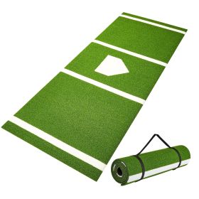 VEVOR Baseball Softball Hitting Batting Mat,  Indoor Outdoor Softball Mat, Lined & Foam Backing Anti-Slip Anti-Fade Softball Training Aid, Portab (Color: GREEN)