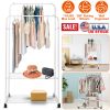 Garment Hanging Rack Clothing Hanging Rail Pillow Shoe Display Organizer Stand Rolling Wheel Clothes Organizer