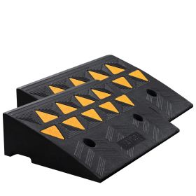 VEVOR Rubber Curb Ramp 2 Pack,  Rise Height Heavy-Duty 33069 Lbs 15 T Capacity Threshold Ramps, Driveway Ramps With Stable Grid Structure For Car (Option: Black 2pcs)