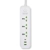 Power Strip with 5.9FT Extension Cord 3 AC Outlets and 2 USB A Ports 1 USB C Port 2500W Wall Mount Outlet Extender For Home Office Dorm Travel