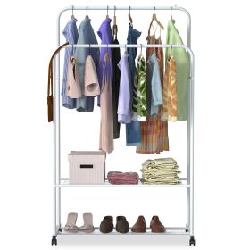 Garment Hanging Rack Clothing Hanging Rail Pillow Shoe Display Organizer Stand Rolling Wheel Clothes Organizer (Option: GarmentRack)