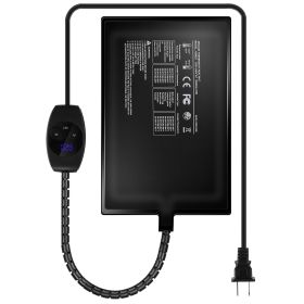 Electric Reptile Heating Pad With 32-122°F Temperature Adjustment IPX7 Waterproof Timer Setting Under Tank Heating Mat for Lizards Turtles Snake Spide (Option: US_23W_L)