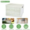 2Pcs 30L Collapsible Storage Bins With Dustproof Lid Waterproof Interior Bag Handle Stackable Storage Box Container Utility Organizer Crate For Campin