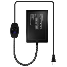 Electric Reptile Heating Pad With 32-122°F Temperature Adjustment IPX7 Waterproof Timer Setting Under Tank Heating Mat for Lizards Turtles Snake Spide (Option: US_11W_S)